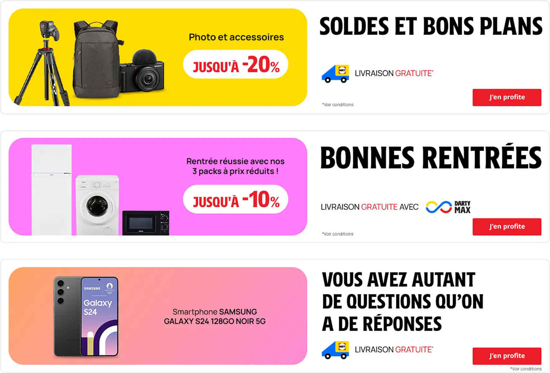 Bannières Fnac Darty