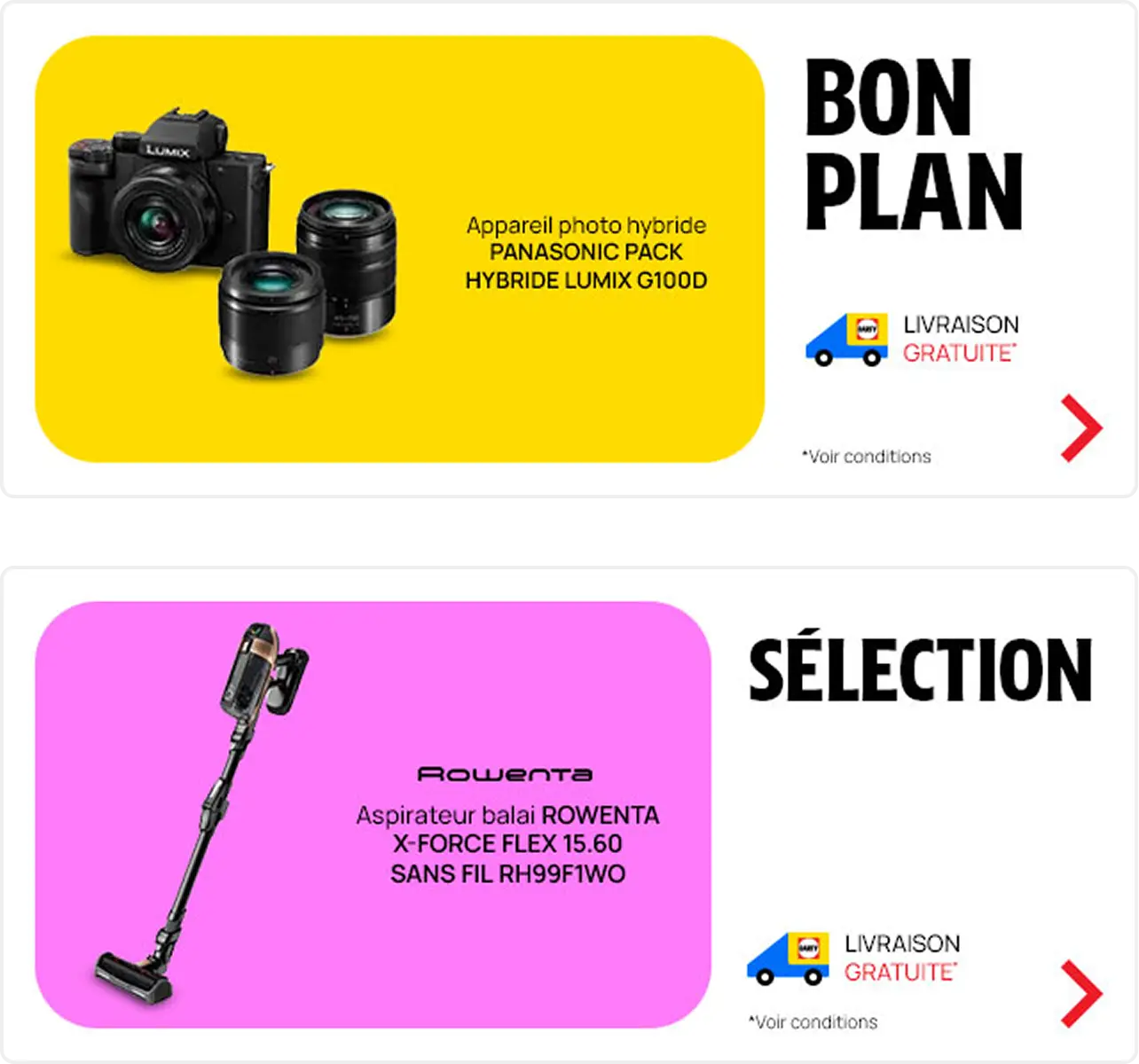 Bannières Fnac Darty